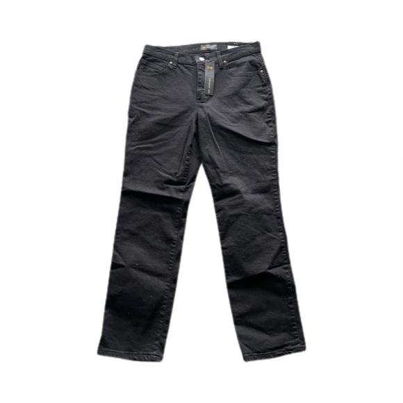 Lee Black Mid Rise Straight Leg Relaxed Fit Jeans Women’s 8 Medium - Picture 1 of 7